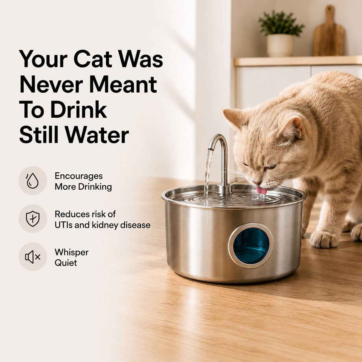 Purrvana™ Stainless Steel Cat Water Fountain