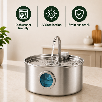 Purrvana™ Stainless Steel Cat Water Fountain